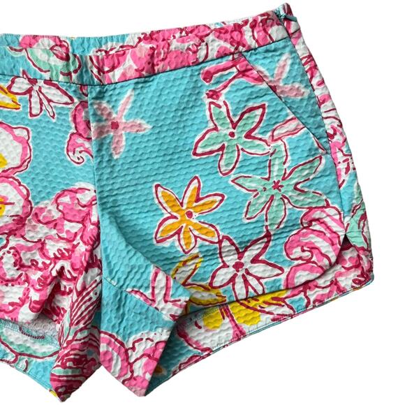 Lilly Pulitzer Adie Shorts in Breakwater Blue Lolita Cotton Side Zip Women's O - Picture 2 of 5